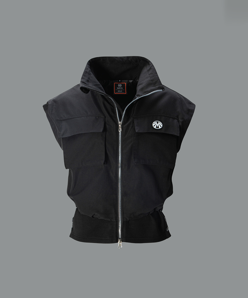 Jersey Layered High Neck All Season Windbreaker - Black