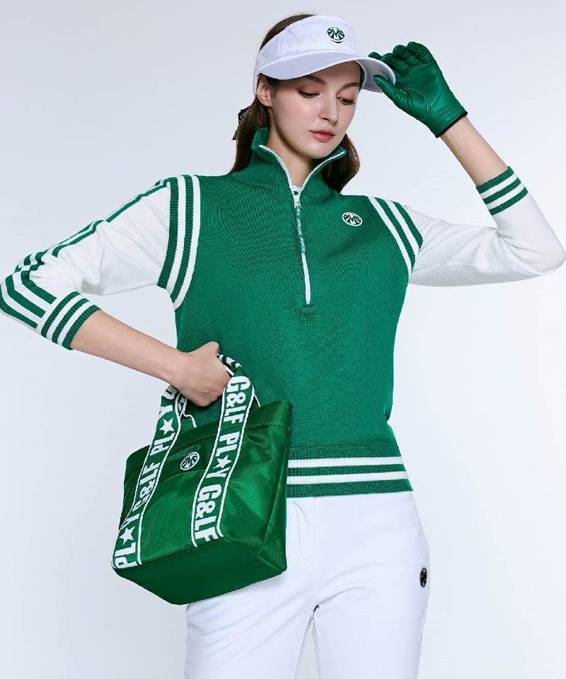 Knit Blouson Vest - Green