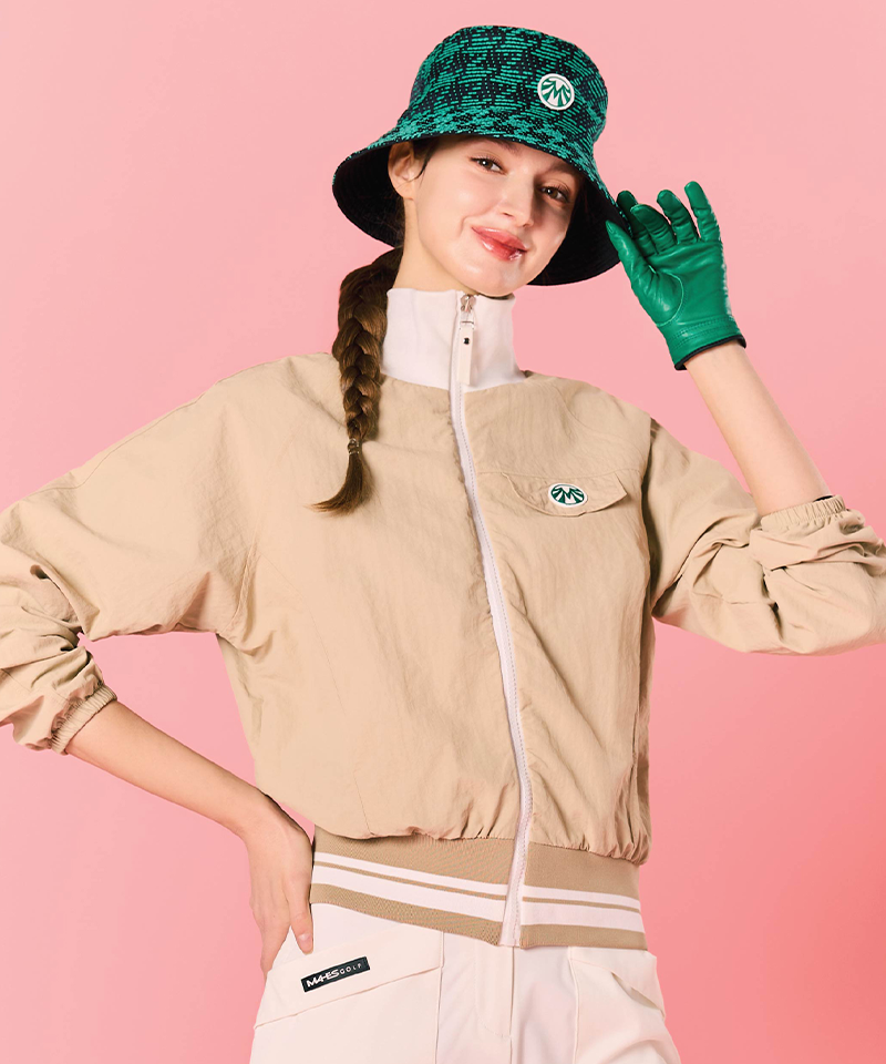 Span Wind Blue Jacket - Beige