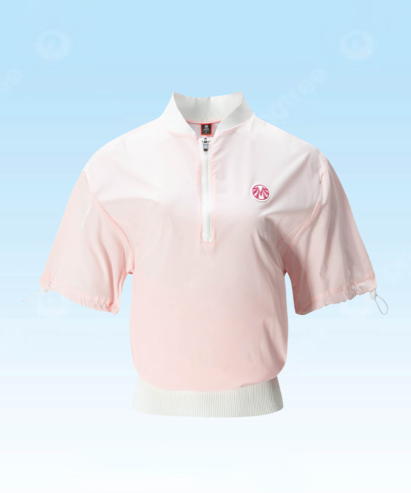 Women's Ultra-Lightweight Woven Spandex Blouson T-Shirt - Indie Pink
