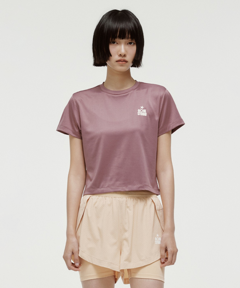 Goal Studio Women's Track Goal Logo Crop Tee - Brick