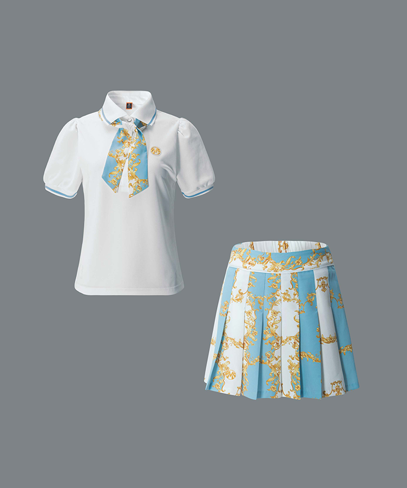 Mahes Golf Gold Label Ethnic Royal Coordination Set (Top+Skirt)