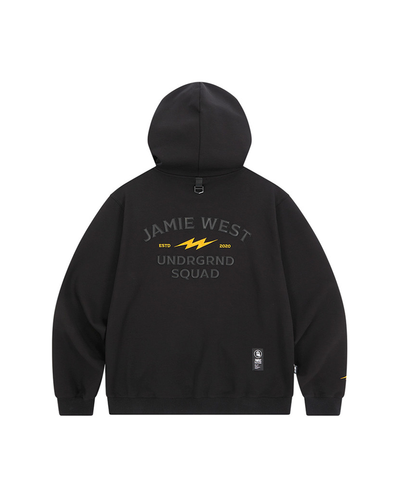 Jamie West Club Hoodie Applique Zip-up - Black