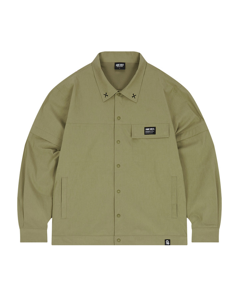 Jamie West Detachable Collar Point Stretch Jacket Beige