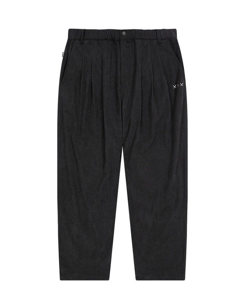 Jamie West Corduroy Three Tuck Wide Pants - Black