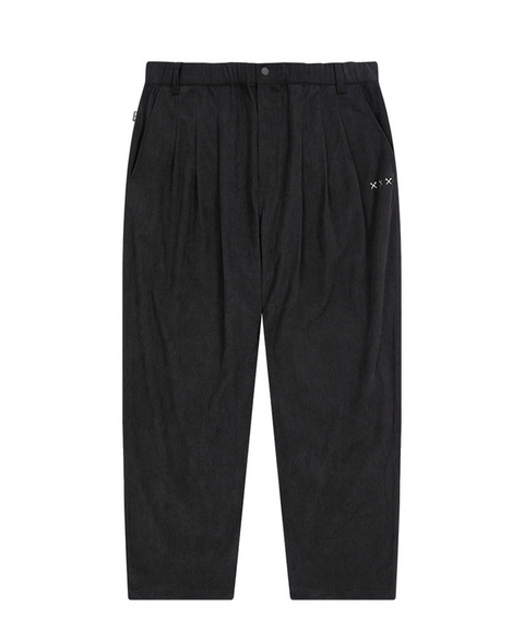 Jamie West Corduroy Three Tuck Wide Pants - Black