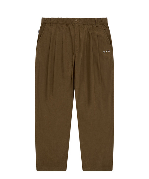 Jamie West Corduroy Three Tuck Wide Pants - Brown