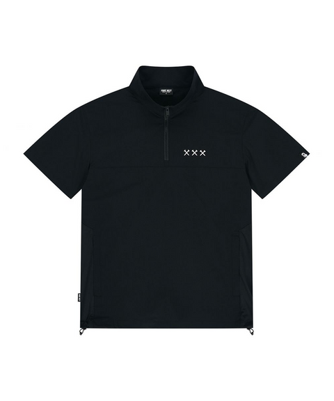 Jamie West Half Zip-up Ventilation Stand Collar P-Shirts - Black