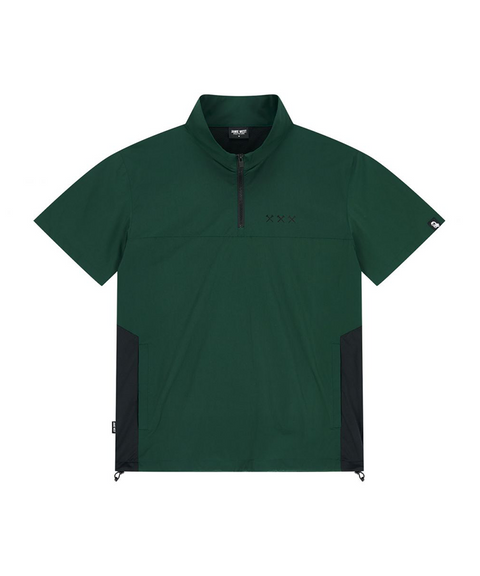 Jamie West Half Zip-up Ventilation Stand Collar P-Shirts - Green
