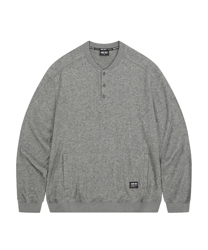 Jamie West Henley-Neck Pocket Knit MTM - Grey