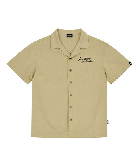 Jamie West JWGC Lettering Open Collar Set-up Shirts - Beige