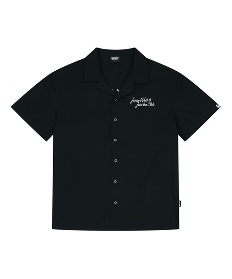 Jamie West JWGC Lettering Open Collar Set-up Shirts - Black