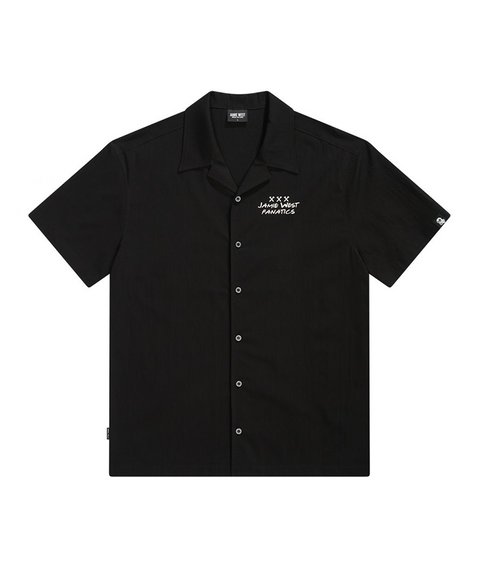 Jamie West Lettering Open Collar Shirts - Black