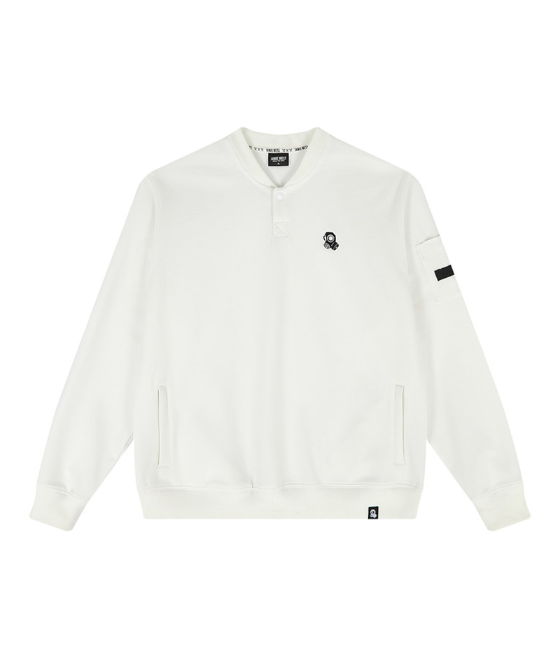 Jamie West Nick Stadium Collar Sweatshirts - White