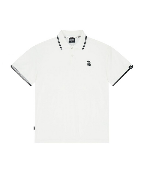 Jamie West Nick Stripe Collar Point Essential P-Shirts - White