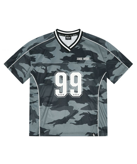 Jamie West No.99 Vneck Mesh Camo T-Shirts - Black