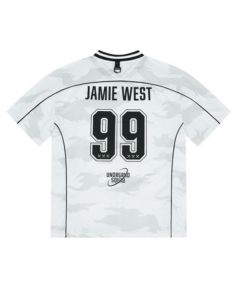 Jamie West No.99 Vneck Mesh Camo T-Shirts - White