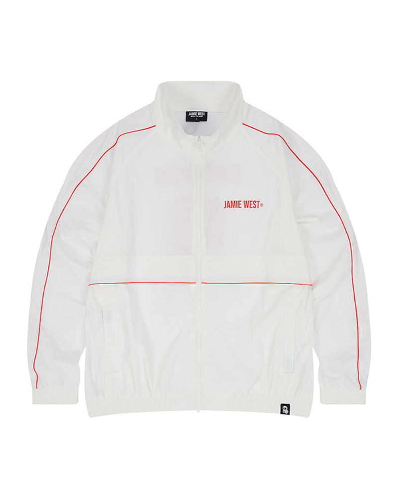 Jamie West No.9 High-Neck Packable Windbreaker - White