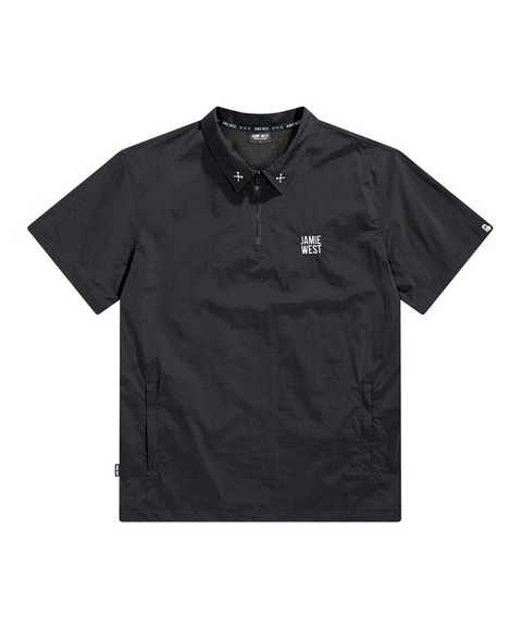 Jamie West Nylon Halfzipup P-Shirts - Black