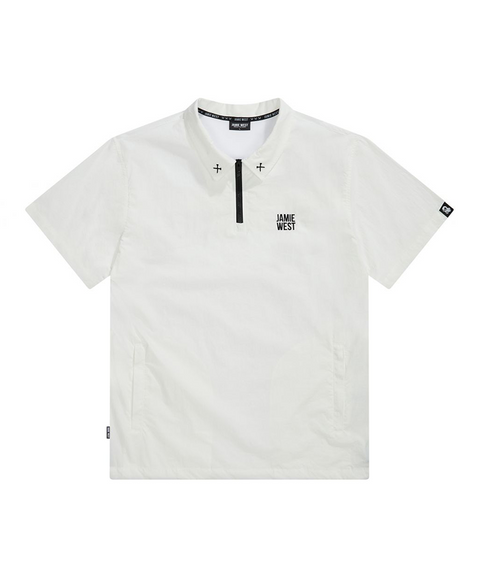 Jamie West Nylon Halfzipup P-Shirts - White