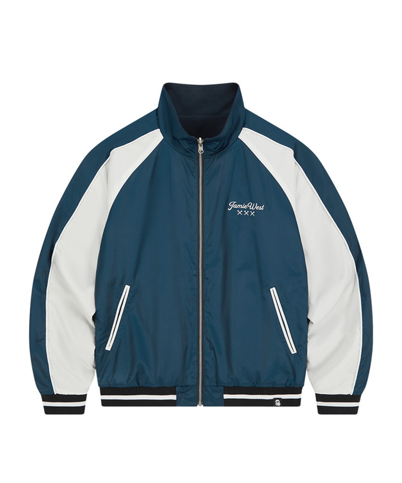 Jamie West Reversible Highneck Souvenir Jacket - Blue
