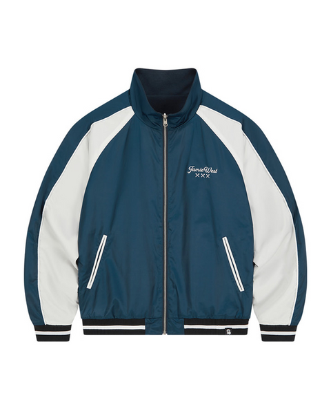 Jamie West Reversible Highneck Souvenir Jacket - Blue