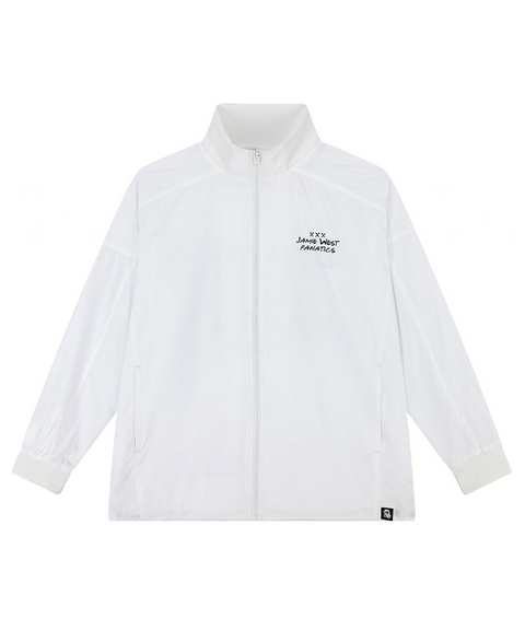 Jamie West Stand Collar Lettering Windbreaker - White