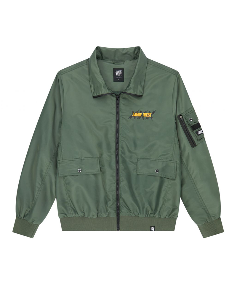 Jamie West Stand Collar Windbreaker - Green