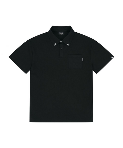 Jamie West Woven Combined Point P-Shirts - Black