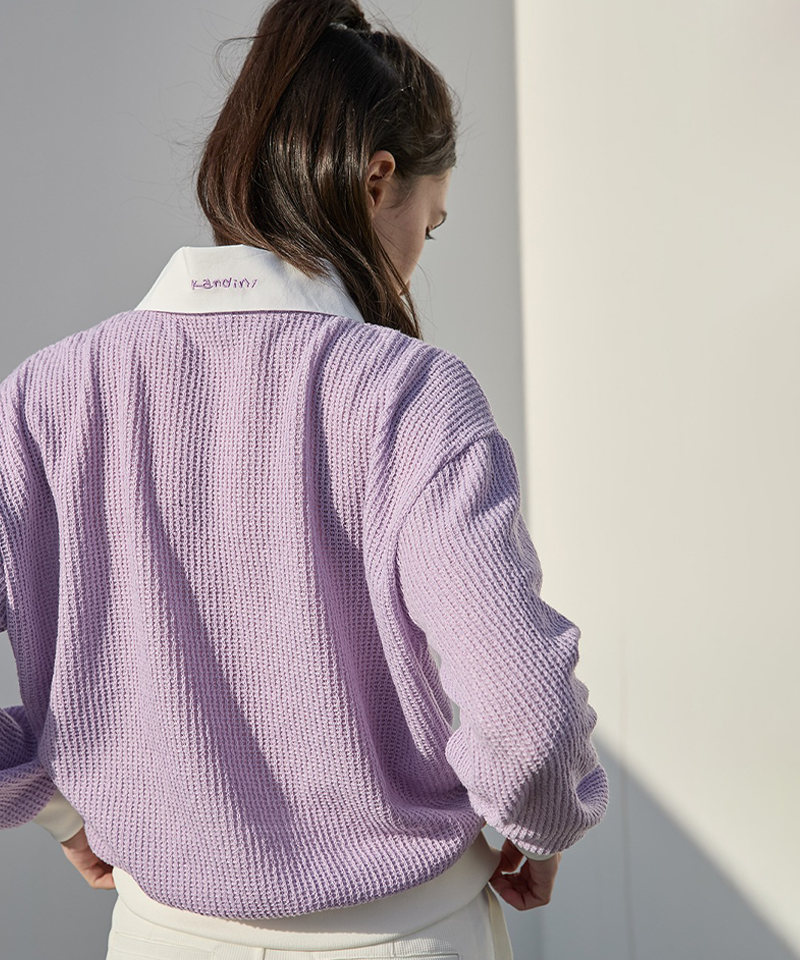 KANDINI Blossom Collar Knit - Light Purple
