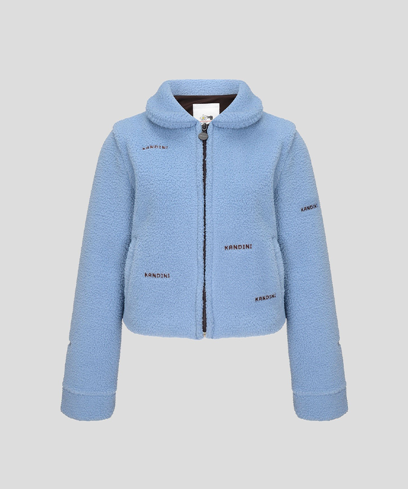 KANDINI Cropped Fleece Jacket - Blue
