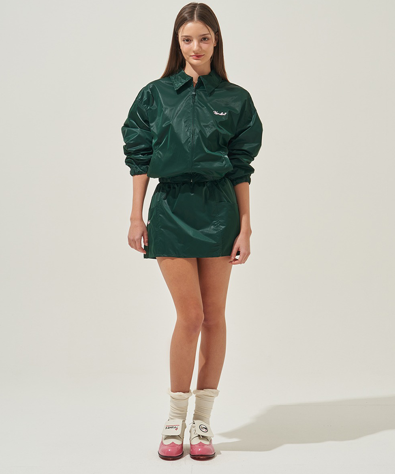 KANDINI Glossy Mini Golf Skirt - Green