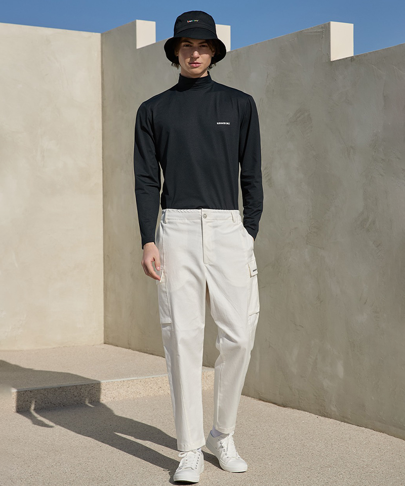 KANDINI Men's Stretch Cargo Pants - Ivory