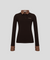 KANDINI Soft Touch Check Collar Tee - Brown