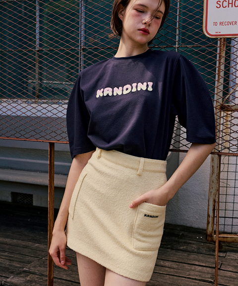 KANDINI Wool Touch Pocket Skirt - Lemon
