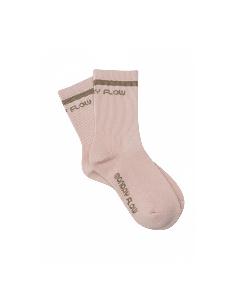 Monday Flow Lettering Socks - Light Pink