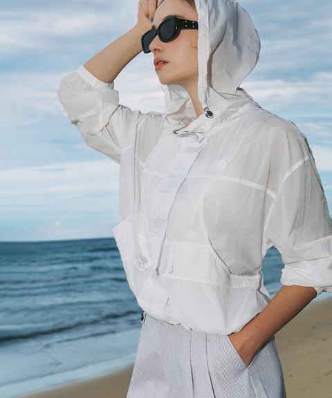 OBER Golf Light Hooded Jumper - White