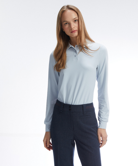 Monday Flow Light Stretch Long Sleeve Top - Light Blue