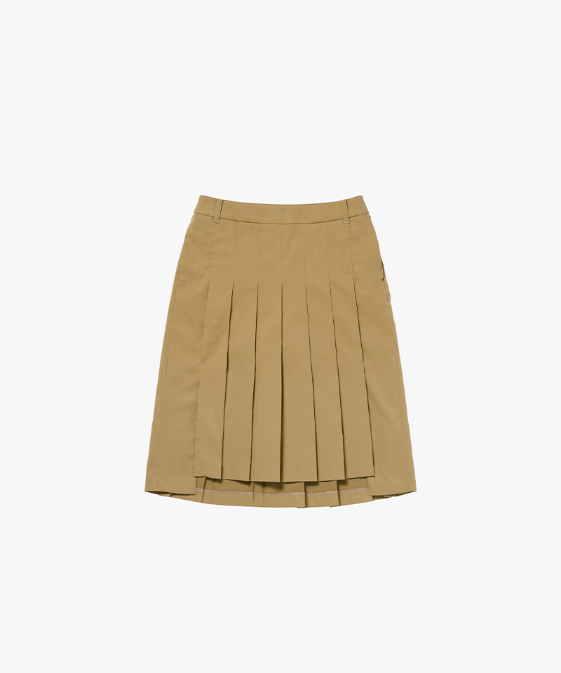 MCC Women's Long Pleats Skirt - Beige