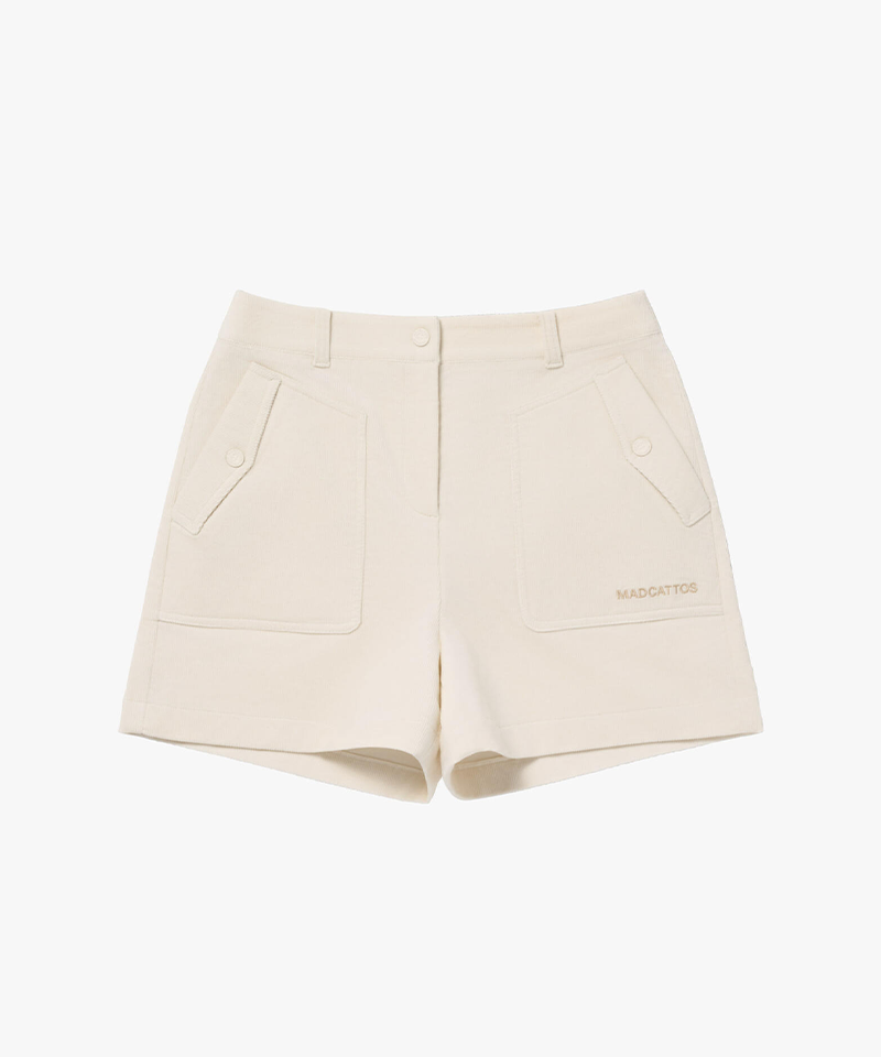 MCC Women's Out Pocket Corduroy Half Pants - Off White
