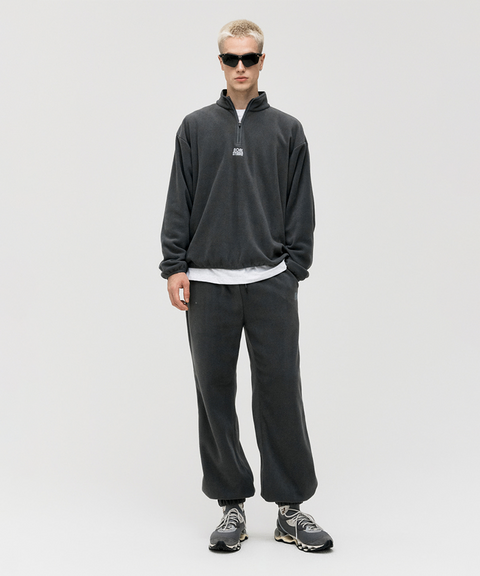 Goal Studio Men's Essential Microfleece Quarter Zip-Up Tee - Charcoal