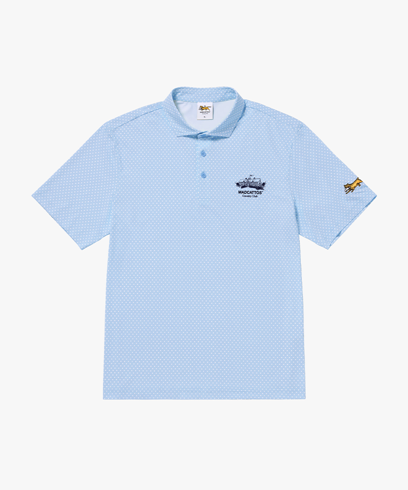 MCC Dot Print Polo - Sky Blue