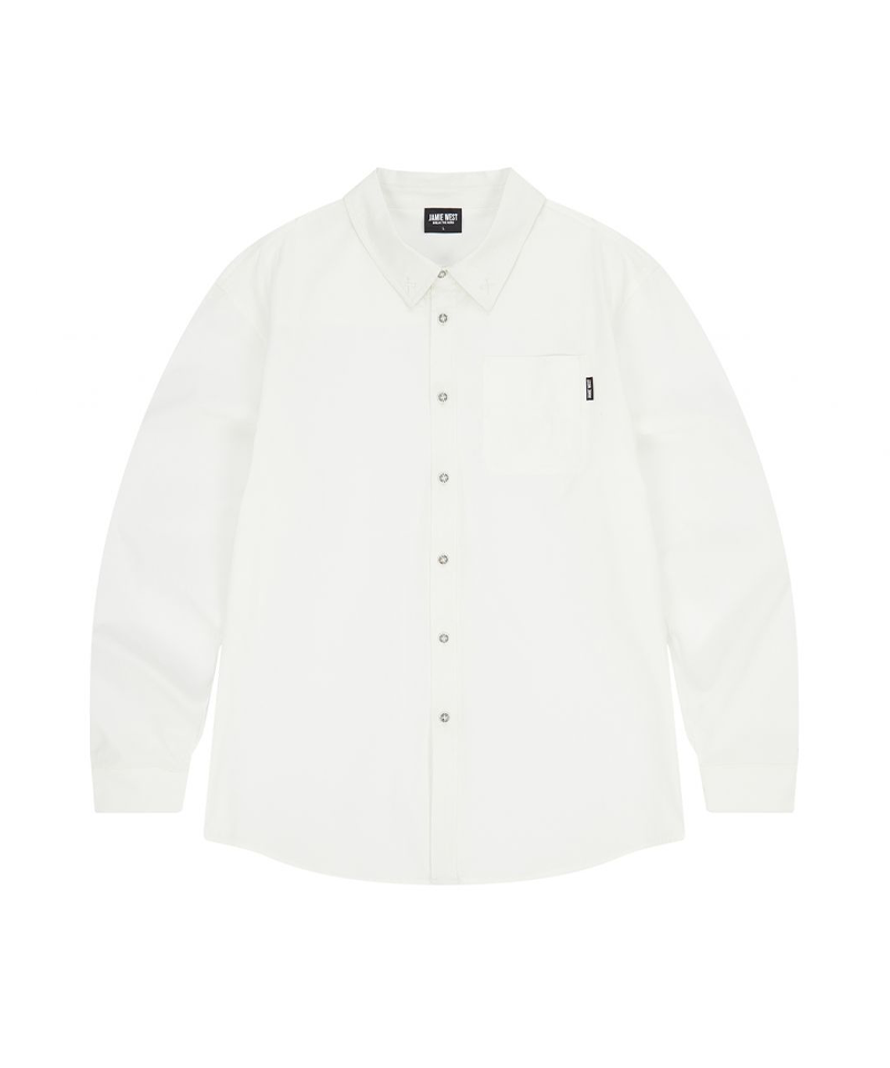 Jamie West Woven Pocket Shirts - White