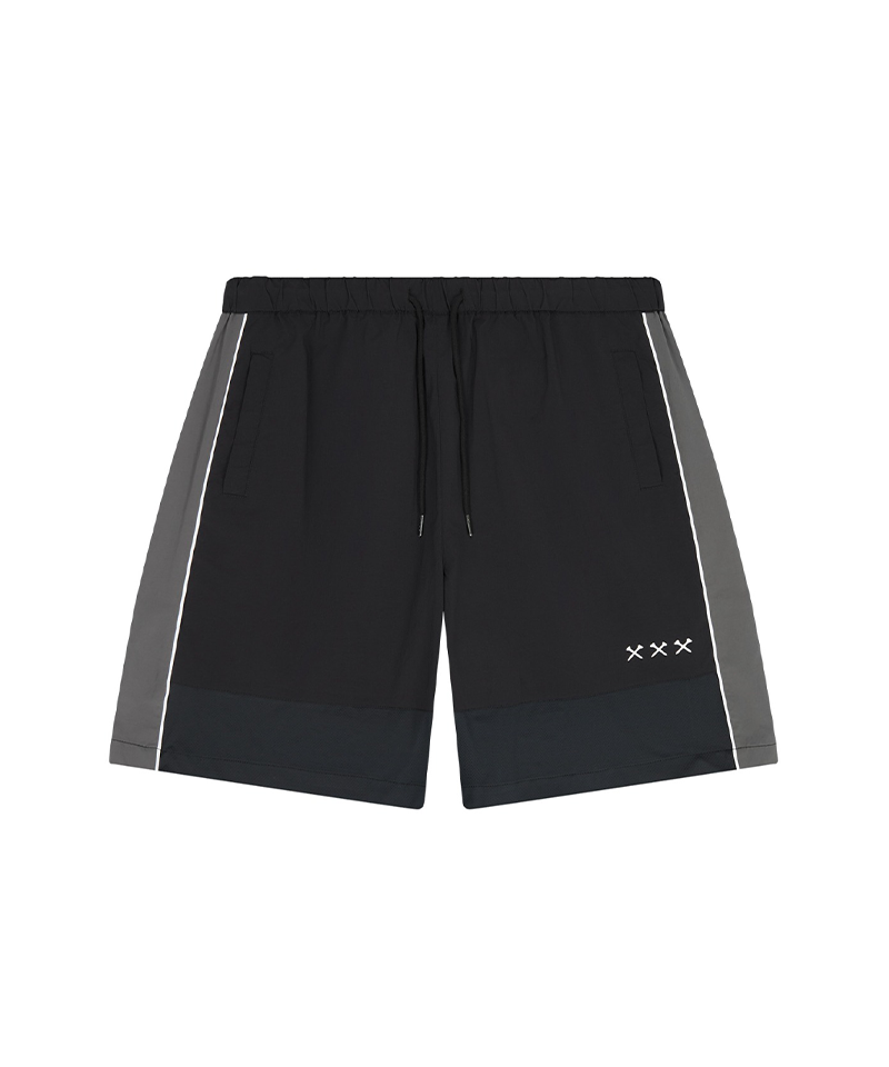Jamie West Mesh Blocked Piping Point Shorts - Black