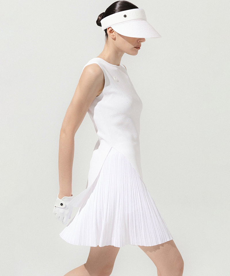 Anell Golf Miyake Cool Pleats Skirt - White