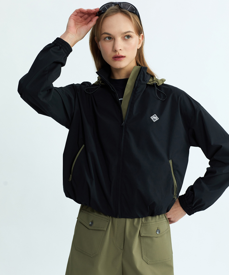 Monday Flow Hooded Detachable Windbreaker - Black