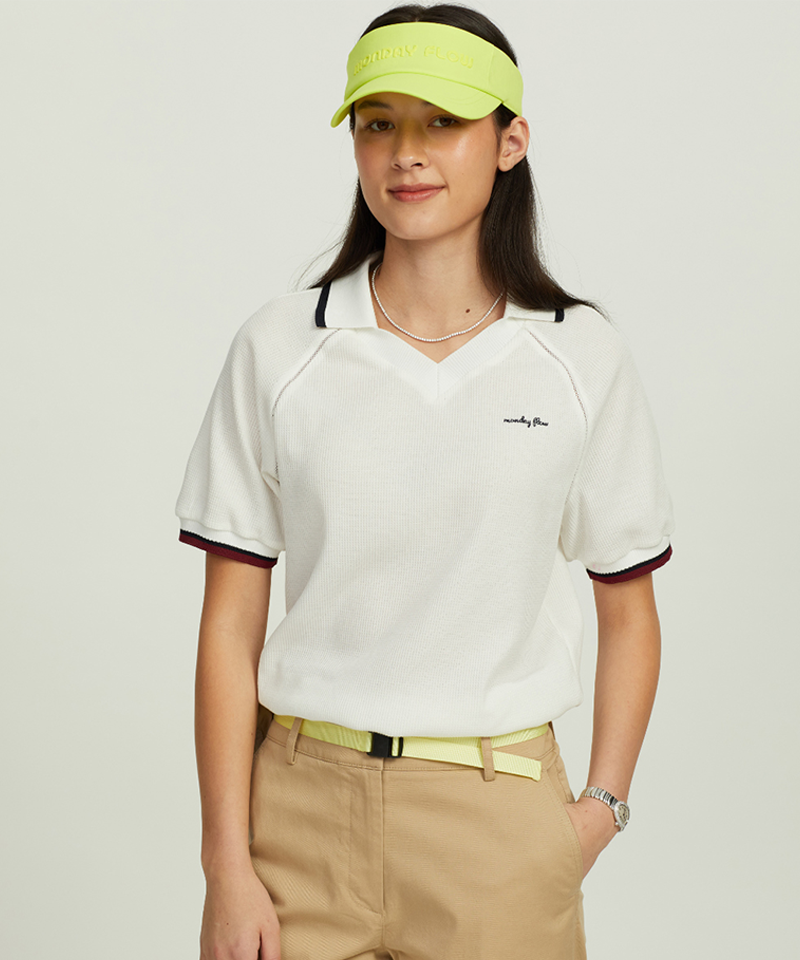Monday Flow Midday Collar Top - White
