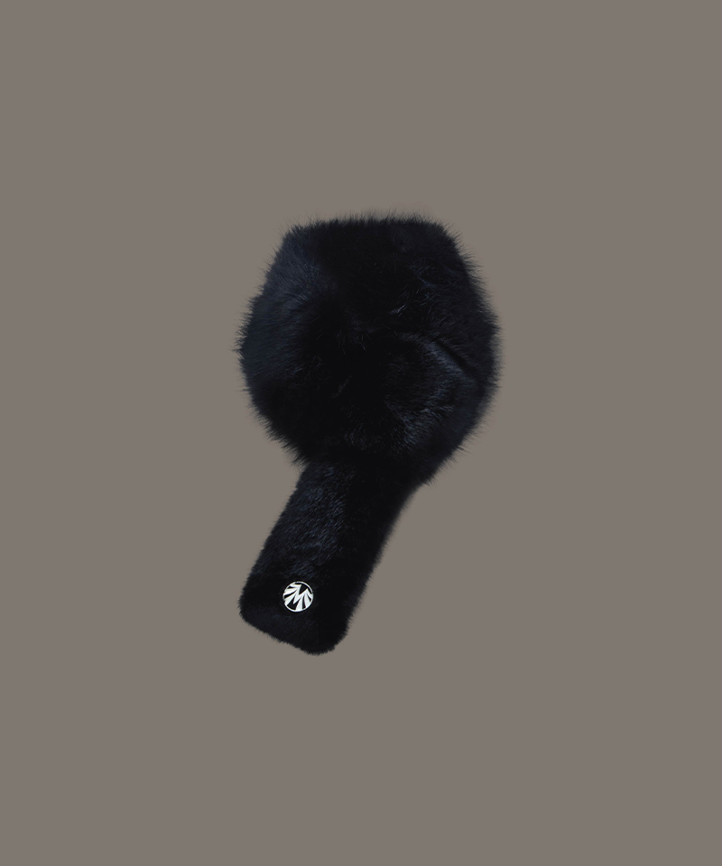 Mink Fur Muffler with Y-closure for Easy Wear - Black