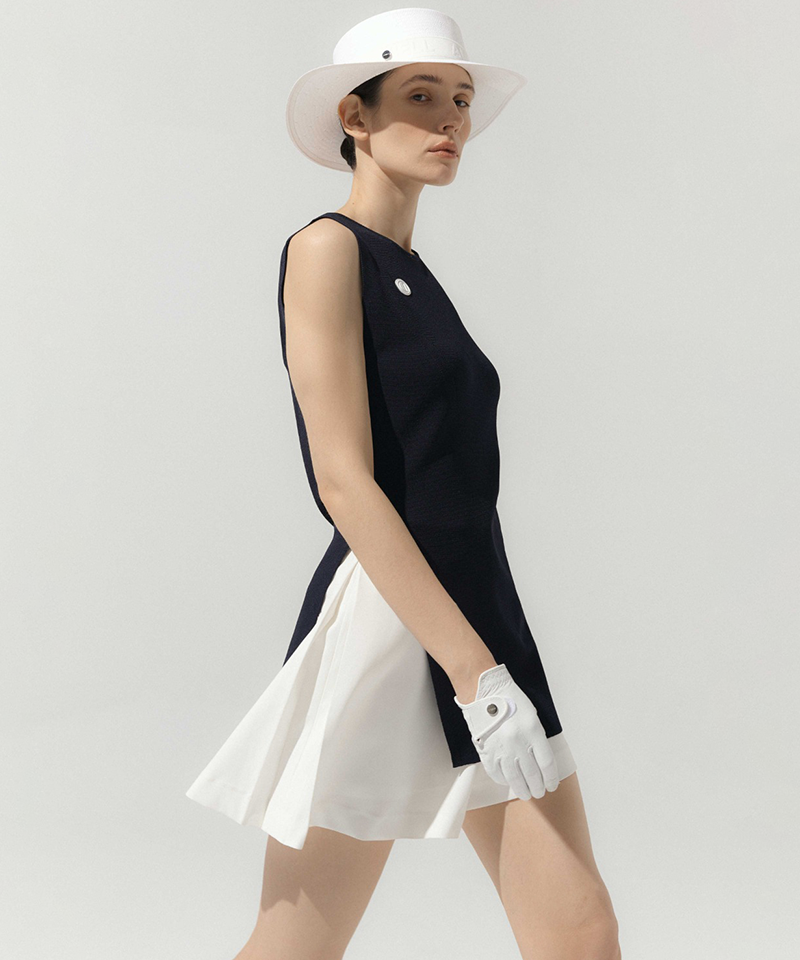 Anell Golf Original Slit Knit Dress - Navy
