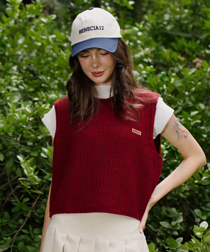 BENECIA 12 Waffle Vest - Wine